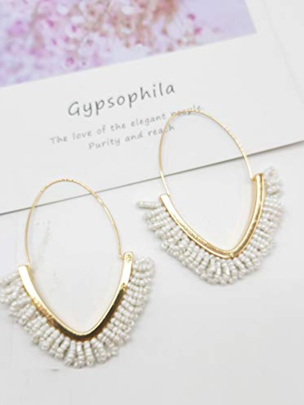 V-Shaped Beaded Dangle Earrings